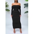 thumbnail image 4 of Vestido PRETTYGARDEN Maxi con Hombros Descubiertos, Mangas Largas y Fruncido XL, 4 of 8