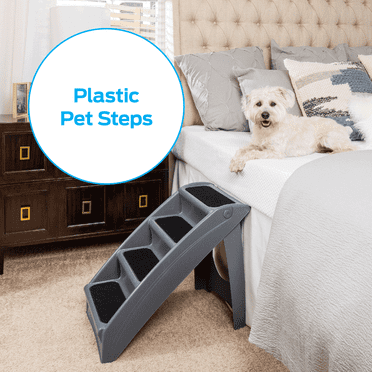 Premier Pet Plastic Pet Steps, Foldable, Helps Your Pet Get Up & Down - Supports Up To 150lbs