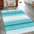 thumbnail image 3 of 3'x5' Area Rugs, Turquoise Ombre Stripe Indoor Outdoor Area Rug for Living Room Bedroom, Farmhouse Simple Striped Washable Bathroom Rugs Kitchen Floor Carpet Mats Home Decor Aesthetic, 3 of 8