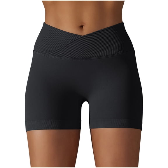 Jerdar No Front Seam High Waisted Workout Biker Shorts for Women Tummy Control Buttery Soft Yoga Pants Gym L
