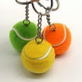 thumbnail image 3 of SPRING PARK Mini Sport Ball Tennis Keychain Soft Lovely Flocking Key Ring for Kids, 3 of 7
