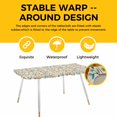 thumbnail image 4 of Teal Orange Eucalyptus Table Cloths for 8 Foot Rectangle Tables, Spring Botanical Leaves Patio Waterproof Elastic Fitted Tablecloths, Washable Rectangular Table Cover for Camping, 4 of 8