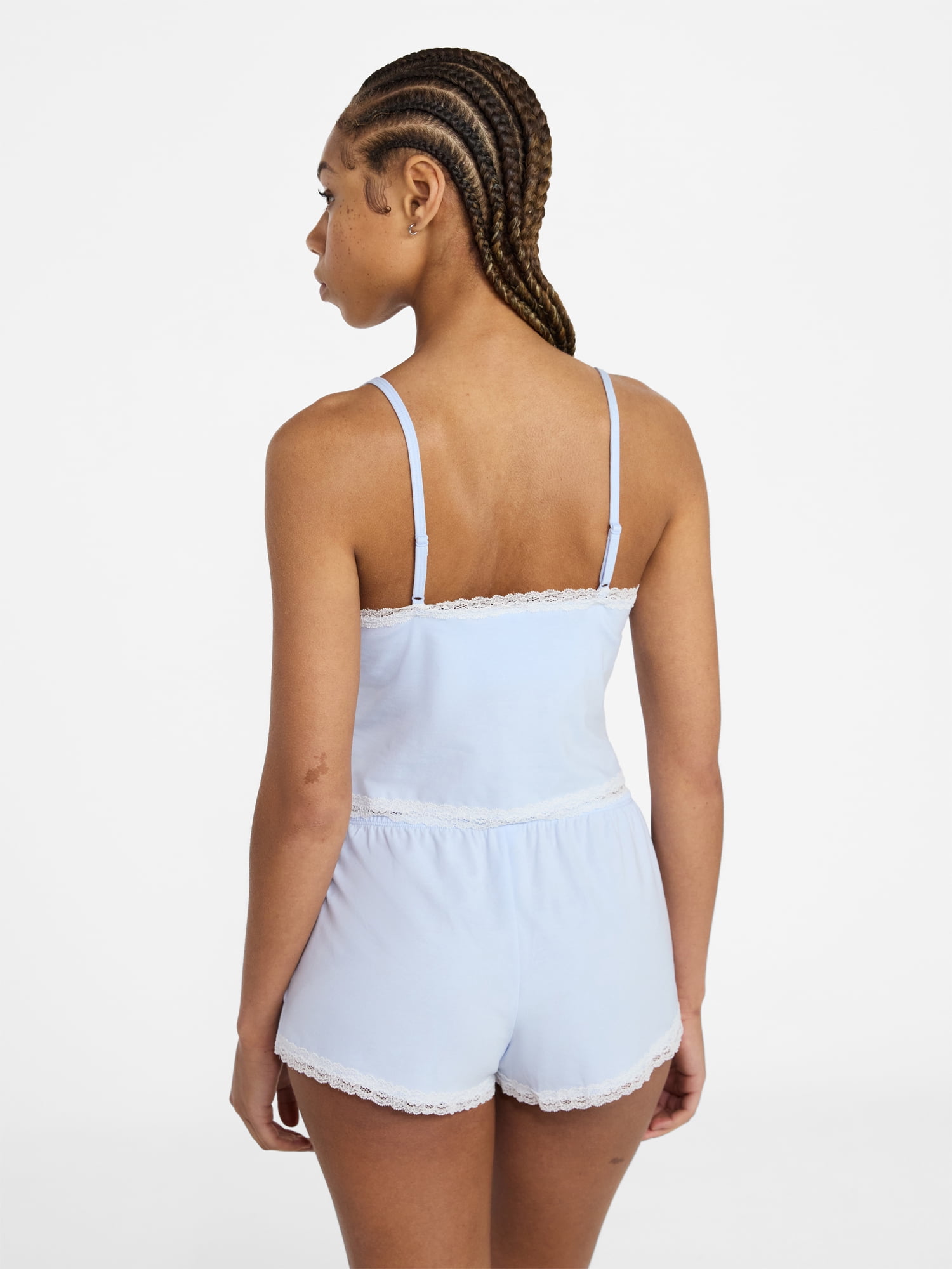 No Boundaries Lace Cami and Shorts Sleep Set, 2-Piece, Women's XXS-3X