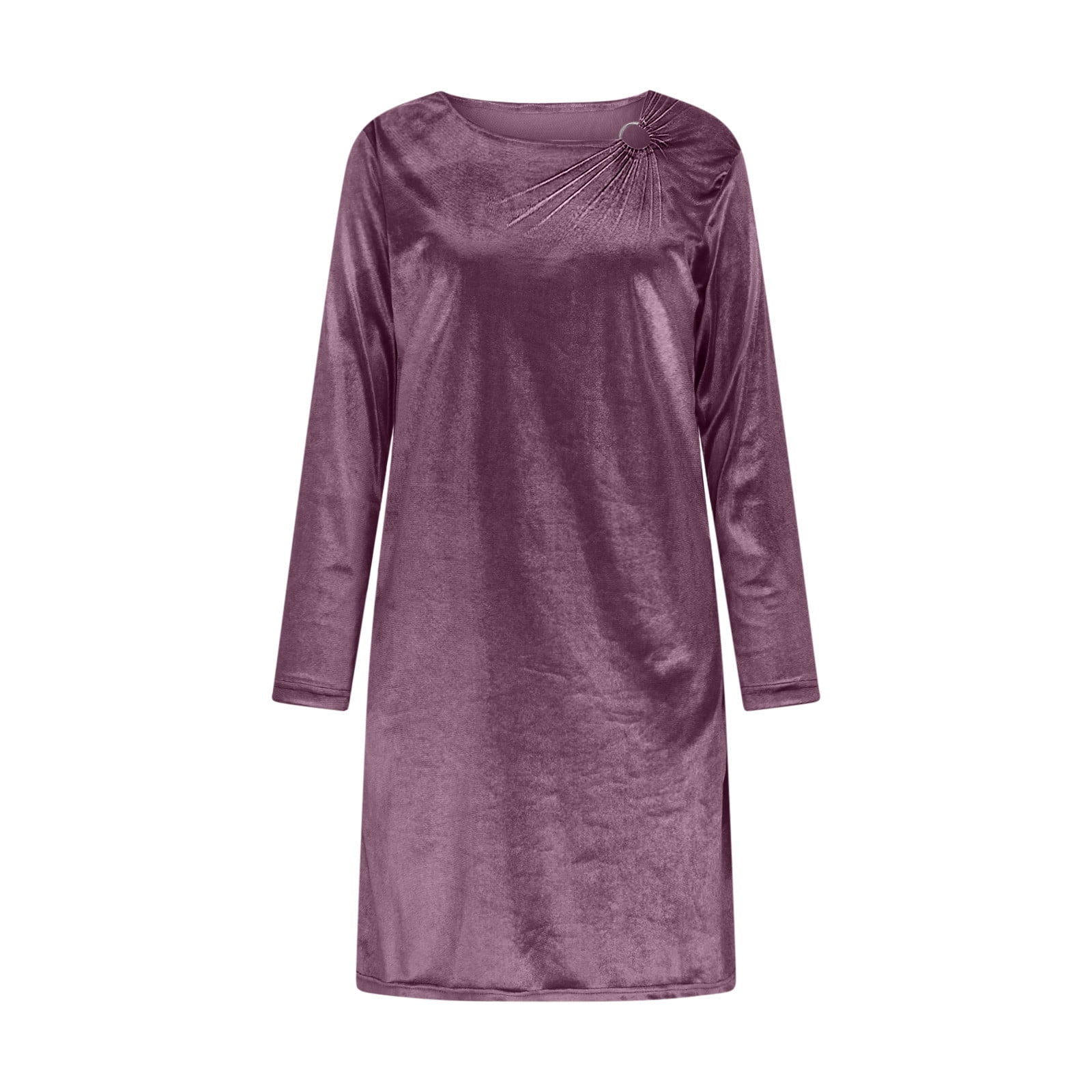 OSFVNOXV Retro Velvet Dress for Petite Women Long Sleeve Mini Length Wedding Guest Dress,Luxury Gifts for Girlfriend