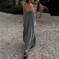 thumbnail image 4 of Lifetechs Women Summer Dress Sleeveless Spaghetti Strap Pleated Maxi Dress Beach Vacation Loose Flowy Sundress Green, 4 of 7
