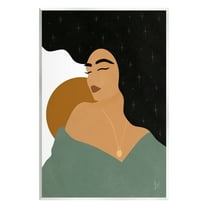 Stupell Industries Contemporary Boho Girl Portrait Beauty & Fashion Painting Unframed Art Print Wall Art