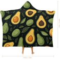 thumbnail image 2 of Green Avocado Blanket Hoodie Tropical Fruit Soft Hooded Blanket Fleece Throw Blankets Comfy Hoodie Blankets for Adult And Kids Comfortable Throw Blankets Suitable for Sofa Living Room Bedroom, 2 of 6