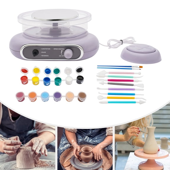 Miumaeov Mini Pottery Wheel Electric Ceramic Wheel Machine 0-200Rpm Speed Adjustable Clay Making DIY Pottery Machine
