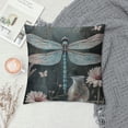 thumbnail image 2 of Decorative Throw Pillow Covers Square Pillow Cases Dragonfly Flower Throw Pillow Covers Soft Cushion Cover Double Sided Plush Pillow Covers for Couch Sofa Bed Home Decor, 2 of 5