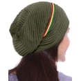 thumbnail image 2 of Simplicity Women / Men's Winter Ski Knitted Slouchy Rasta Beanie Hat, Khaki, 2 of 4