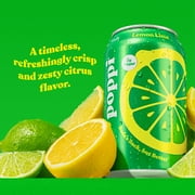Poppi Lemon Lime Prebiotic Soda, 12 oz, 4 Pack Cans
