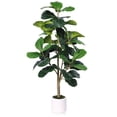 thumbnail image 5 of DR.Planzen 4.5ft Artificial Fiddle Leaf Fig Tree, Tall Faux Ficus Tree, Artificial Plants for Home Office Decor, 5 of 7