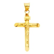 14 k Gold Jesus Cross Religious Necklace Pendant for Men