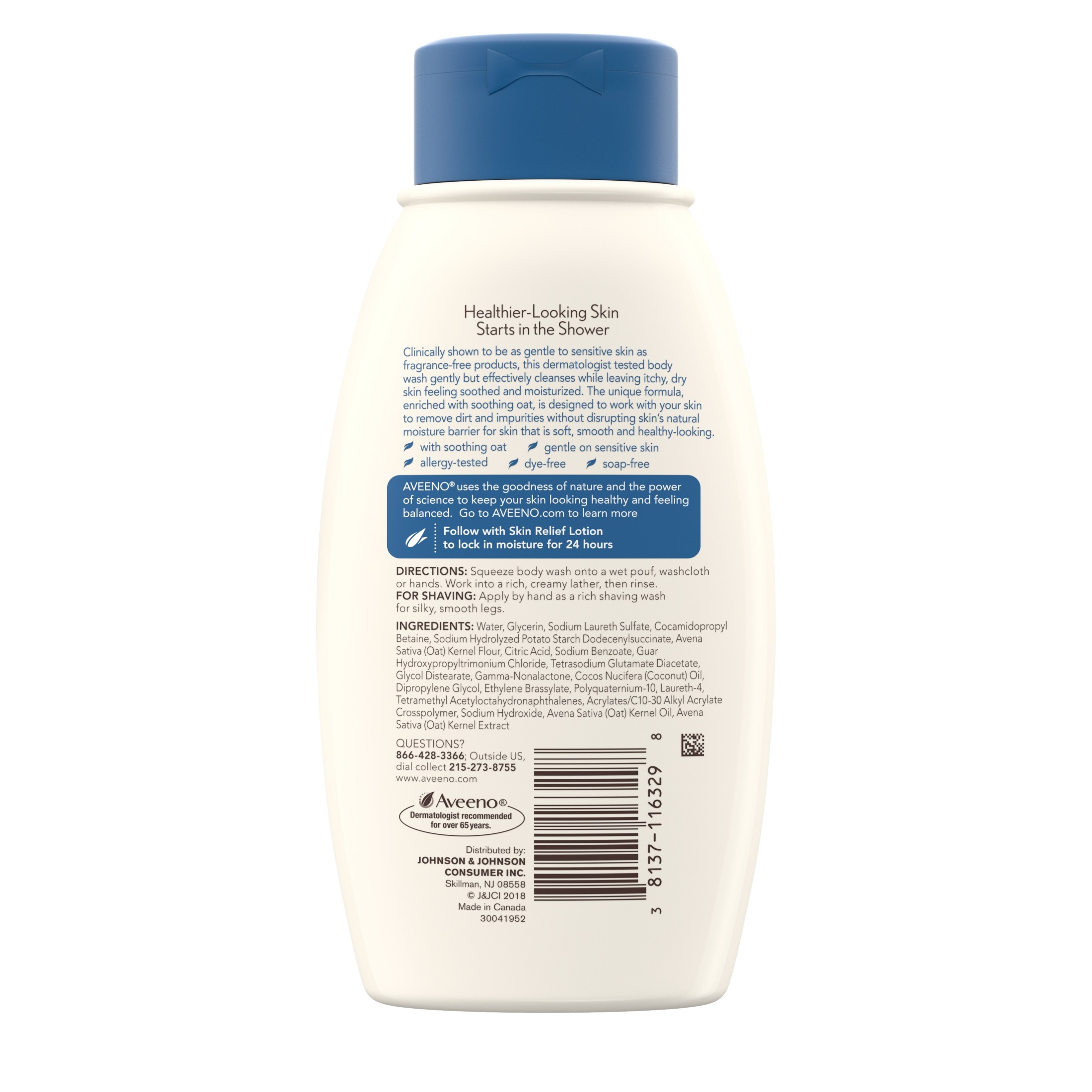 Aveeno Skin Relief Oat Body Wash with Coconut Scent, 12 fl. oz - image 4 of 11