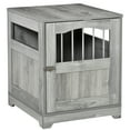 thumbnail image 2 of PawHut Furniture Style Dog Crate, Wooden End Table Pet Kennel with Lockable Door for Small Medium Dog Indoor Puppy Cage, Grey, 2 of 9