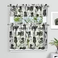 thumbnail image 4 of Farmhouse Cat Print Kitchen Curtains - Vintage Watercolor Cat Illustration 3 PC Set, 4 of 5