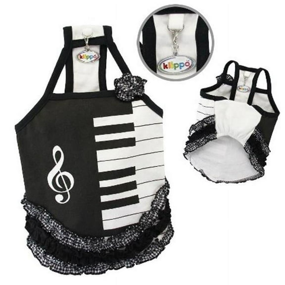 Klippo Pet KDR058XL Adorable Piano Dress With Ruffles - Extra Large