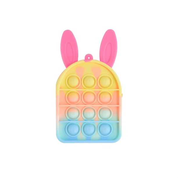 Push Bubble Coin Purse Juguete De Descompresión De Silicona Rainbow Love Y Bunny Ears Bolsa De Almacenamiento Para Adultos Y Niños Advancent AP006671-05