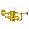 thumbnail image 3 of Trumpet Kids Musical Wind Instruments ABS Metallic Gold Trumpet with 4 Colored Keys, 3 of 3
