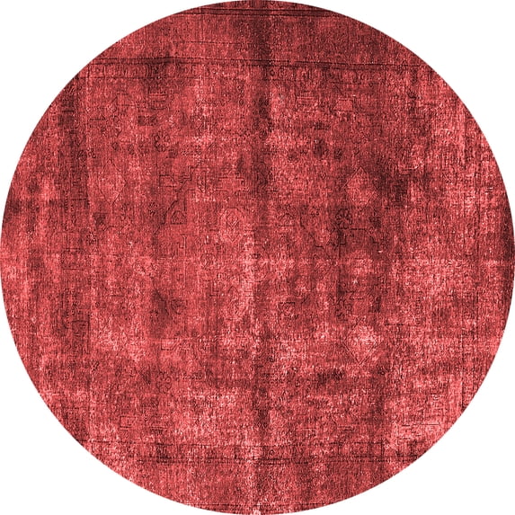 Ahgly Company Indoor Round Oriental Red Industrial Area Rugs, 3' Round