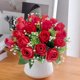 thumbnail image 5 of Ramo de rosas artificiales de seda en jarrón | Arreglo floral artificial para centros de mesa de bodas, decoración de mesas en el hogar, fiestas de oficina y decoración de comedores., 5 of 6