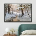 thumbnail image 2 of IDEA4WALL Framed Canvas Wall Art Frozen Tree Trunks & River in Winter Landscape Art Rustic Nature Wilderness Forest Scenery Print Relax/Calm for Living Room, Bedroom, Office - 24"x36" Black, 2 of 5