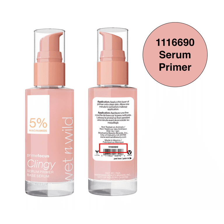 wet n wild Prime Focus Clingy Serum Primer, 0.9 Fl oz, with 5