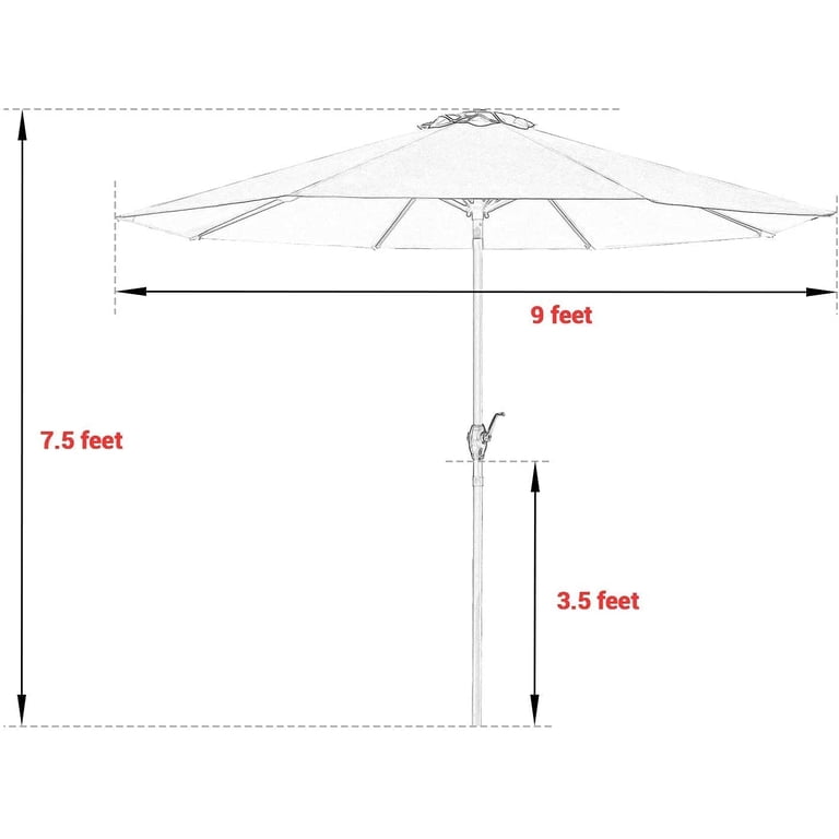 Devoko 9ft Patio Umbrella, Black Market photo 6