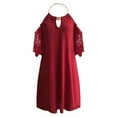 thumbnail image 3 of QIPOPIQ Robes pour Femmes Robe Midi à Étages Manches Courtes Dentelle Dos Nu Longues Robes Robe d'Été Robe Ample Offres 2023, 3 of 5