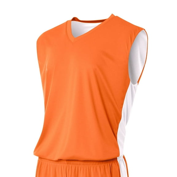 A4 Reversible Moisture Management Muscle For Teen Male in Orange/White | NB2320