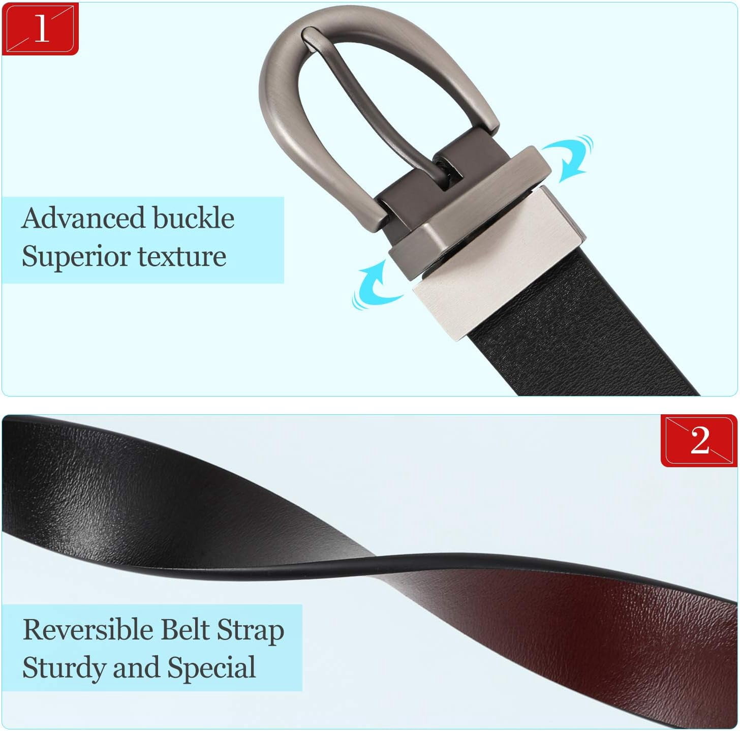 1123 Women Leather Reversible Belt, Ladies Belt For Jeans With Rotated Women Leather Reversible Belt, Ladies Belt for Jeans with  main image 3