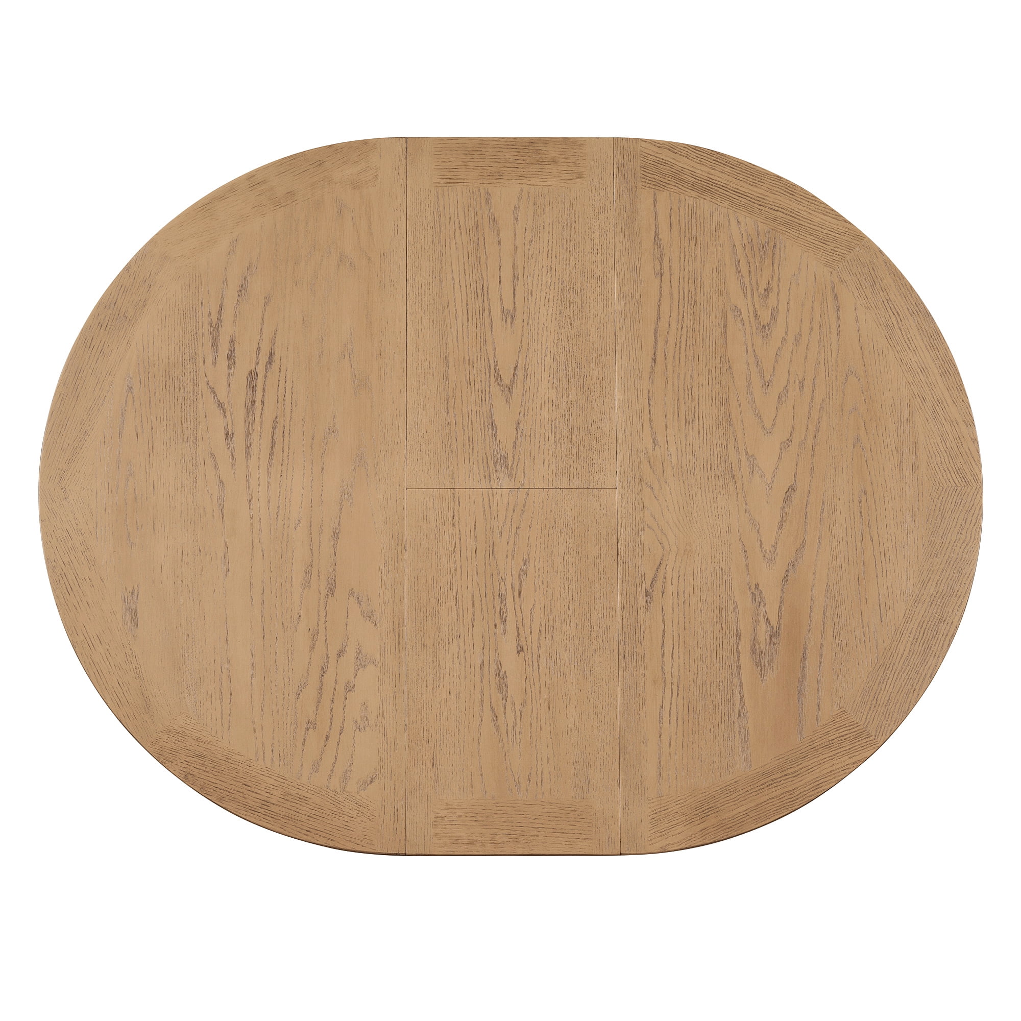 Euroco 42"-54" Extendable Round Dining Table for 4-6, Retro Oval Kitchen Table with Removable Leaves & Storage Shelf for Kitchen Dining Room & Small Apartments,Space Saving,Oak Natural