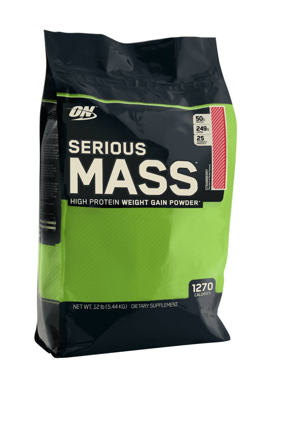 Optimum Nutrition Serious Mass Protein Powder, Strawberry, 50g Protein