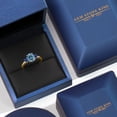 thumbnail image 5 of Gem Stone King 10K Yellow Gold Persian Blue Moissanite and Blue Created Sapphire Engagement Ring for Women | 1.88 Cttw | Oval 8X6MM | Gemstone Birthstone | Size 7, 5 of 6