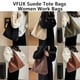 thumbnail image 2 of VFUX - Bolsa de gamuza para mujer, bolsas de trabajo, bolsa de trabajo, bolsa de hobo para oficina, otoño, gamuza, Café, 2 of 5