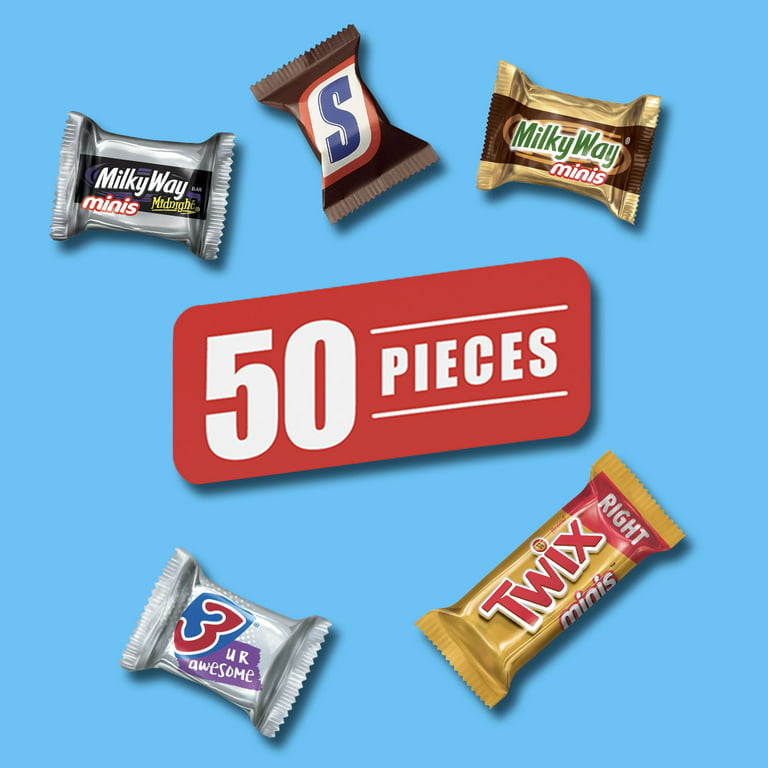 Snickers, Twix, Milky Way & More Candy 50 Ct Chocolate Assorted - Bar