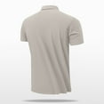 thumbnail image 6 of ZQUUVOU Men's Dress Shirt Short Sleeved Lapel Solid Button For Business Outdoor Top A-Coffee, 6 of 7