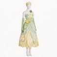 thumbnail image 4 of URSOFINE Princess Tiana Costume Women Green Flower Headband Gloves Halloween Fairy Dress Cosplay Outfits, 4 of 5
