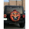 thumbnail image 4 of Tire Cover Central Smiley Sun Face Black Vinyl Spare Tire Cover 265/70r17, 4 of 5