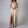 thumbnail image 2 of SROBPTY Womens Summer Dress Plus Size, Casual Dress for Women, Fashion Women's Summer Solid Sleeveless Round Neck Long Dress Khaki XXXL, 2 of 5