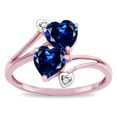 thumbnail image 3 of Star K � 6mm Created Sapphire Two Double Hearts Bypass Promise Ring, 3 of 9
