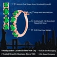 thumbnail image 2 of Gem Stone King 3.20 Ct Oval Green Simulated Emerald 18K Rose Gold Plated Silver Earrings, 2 of 5