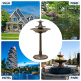 thumbnail image 3 of MoNiBloom 35" Outdoor Pedestal Water Fountain and Birdbath, Waterfall with Recirculating Pump, for Garden Patio Backyard Décor, Bronze, 3 of 7