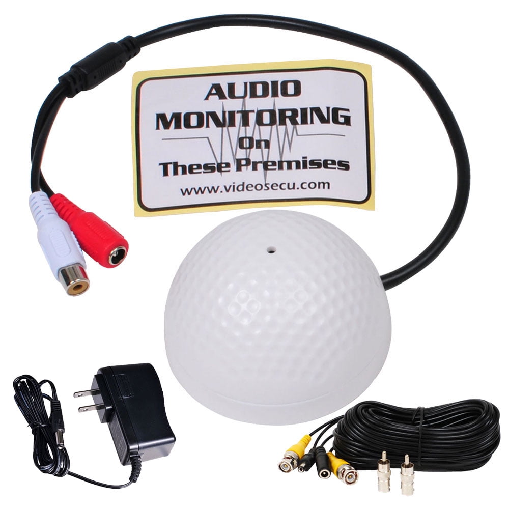 Weather Proof CCTV Microphone All In One Cable for DVR Audio Input & 12v Power 