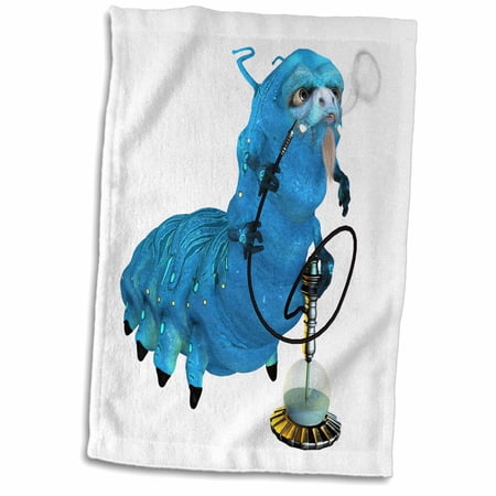 3dRose Blue Caterpillar Smoking - Towel  15 by 22-inch