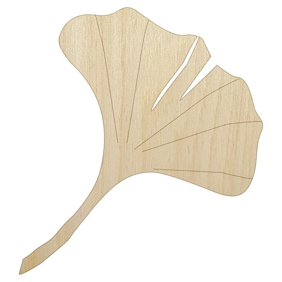 Ginkgo Leaf Wood Shape Unfinished Piece Cutout Craft DIY Projects - 4.70 Inch Size - 1/8 Inch Thick