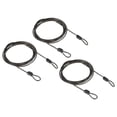 thumbnail image 1 of Unique Bargains Security Cable 2.5mm x 2m/6.5ft Coated Luggage Lock Wire Rope with Double Loop, Gray, 3 Pack, 1 of 5