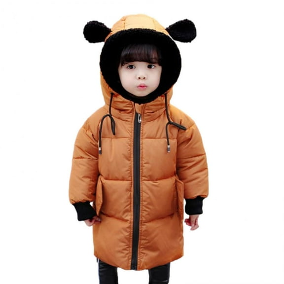 Gifts for Christmas Bidobibo Baby Winter Warm Hooded Coat, Toddler Girls Cute Ears Snowsuit Down Coat Long Sleeve Windproof Jacket Thick Parka Outerwear for 1-7 Years