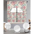 thumbnail image 2 of Blue Pink Botanical Swag Curtains for Living Room/Bedroom Windows, Summer Watercolor Flower Leaf Plant Kitchen Curtains and Valances Set 36 Inch Length, Light Filtering Swags Valance Curtain Panels, 2 of 5