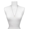 thumbnail image 3 of Delight Jewelry Goldtone Super Mini Simple Cross Silvertone Dream Big Pendant Necklace, 25", 3 of 4